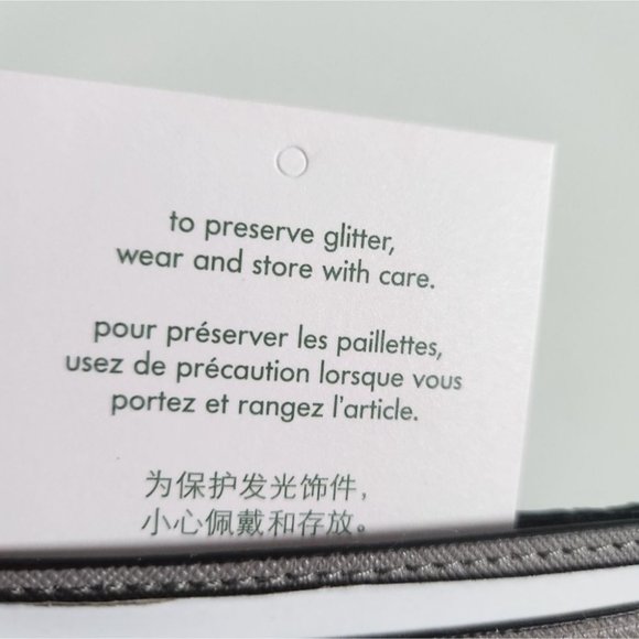 *SOLD* NWT KATE SPADE | Greta Court Saffiano leather taupe card holder glitter - Picture 3 of 4